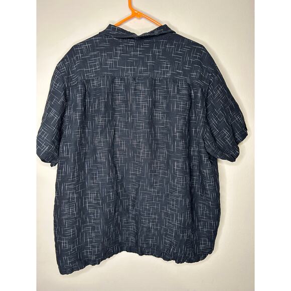 Mens 2XL Falls Creek Black and White Washable Linen Short Sleeve Button Up Shirt - Picture 3 of 3